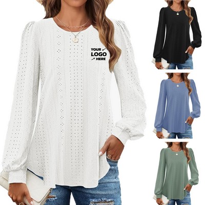 Womens Crew Neck Long Sleeve Shirts
